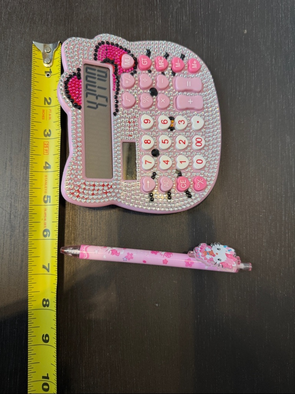 Hello Kitty Pink Rhinestone Calculator & Notepad Set - Picture 5 of 6